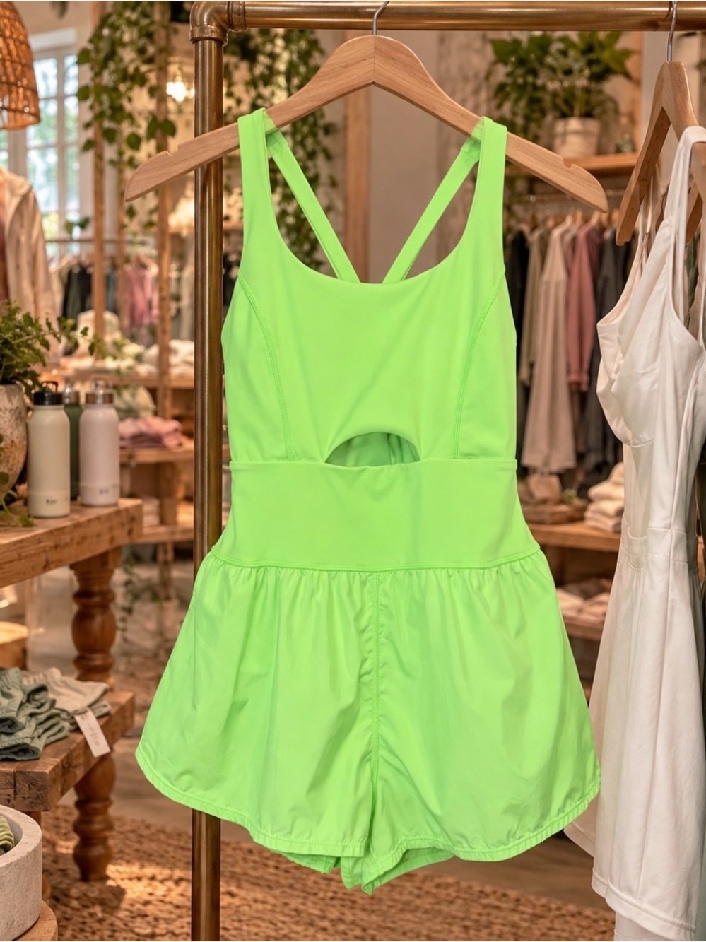 Free people Movement FP Women's Athletic Neon Green Romper Womens Small